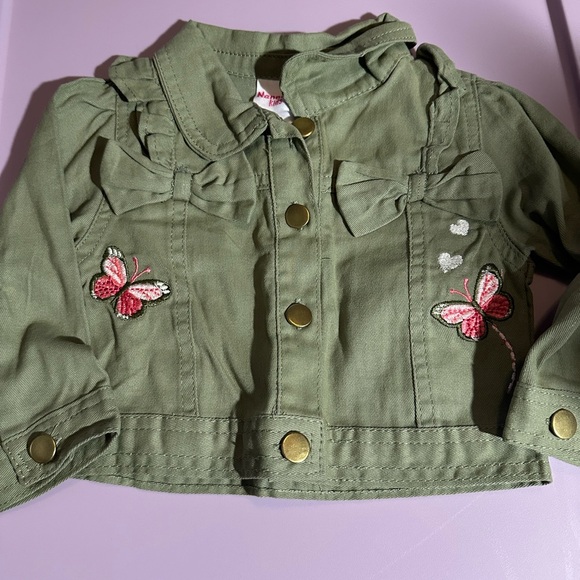 Nannette Other - Nannette Kids Green Jacket with Butterfly Embroidery - Bin 10